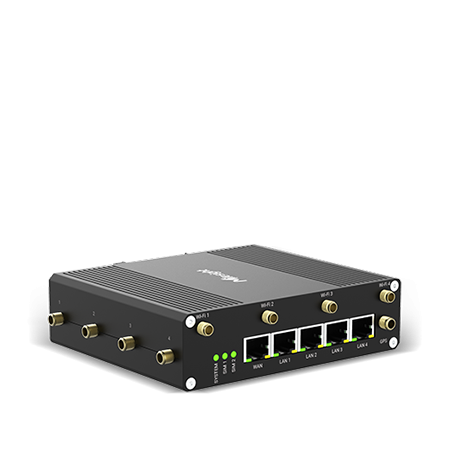 Milesight UR75-504AE-W2-P 5G Industrie-Router, 1xWAN + 4xLAN, 2x SIM-Slots, PoE, IP30