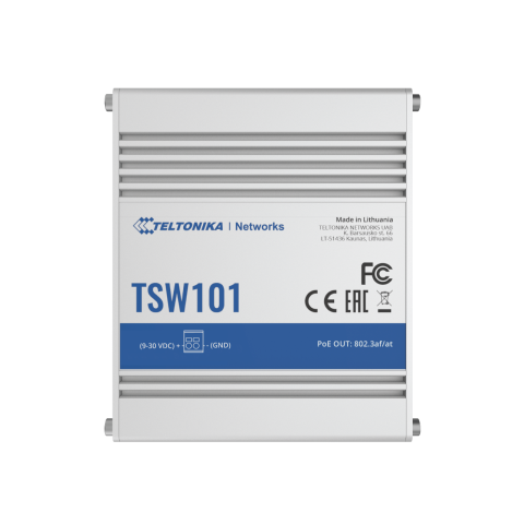 Teltonika TSW101 industrial Ethernet Switch, unmanaged, 5x Gigabit Ethernet