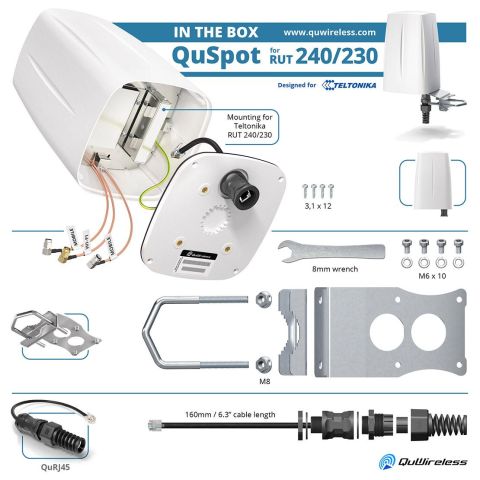 QuWireless A240S QuSpot LTE/WLAN Antenne fr RUT241/RUT240/RUT200/RUT230