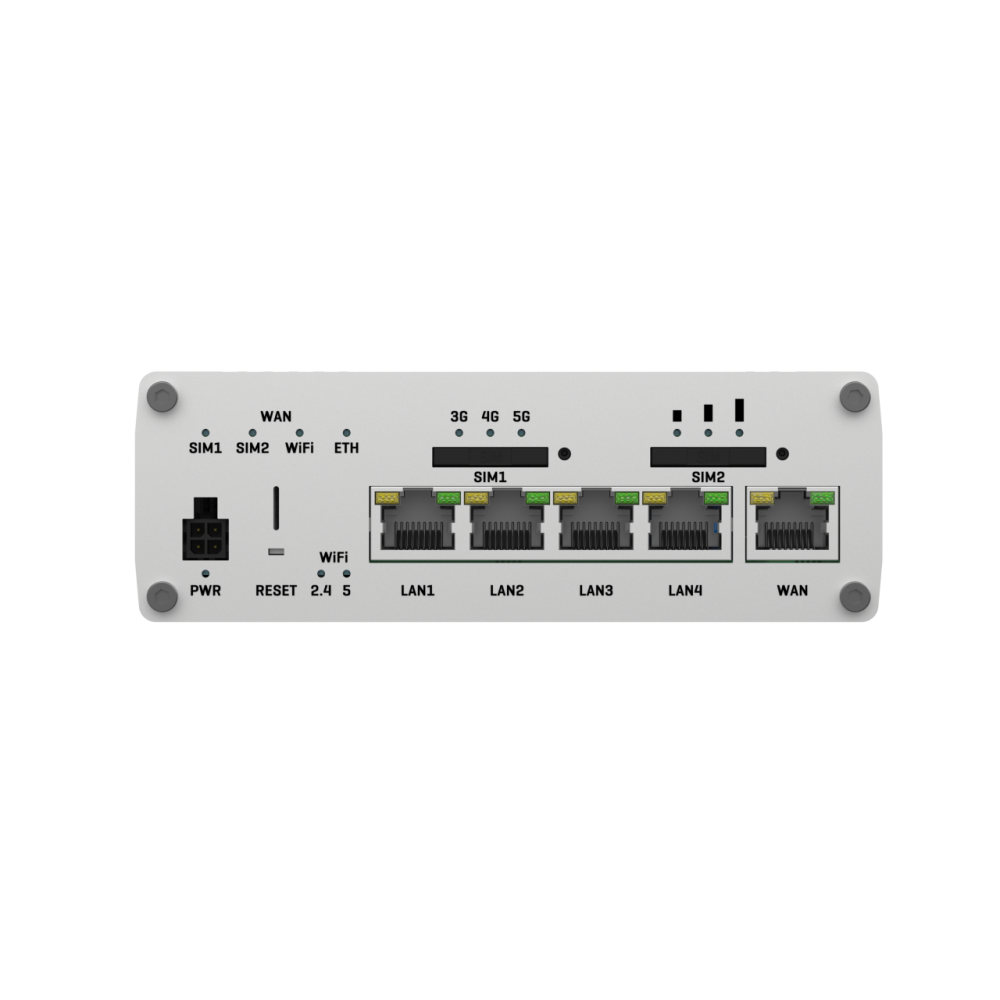 Teltonika RUTX50 industrial 5G Router, 2x SIM, Quad Core CPU, 256 MB RAM, 9-50V